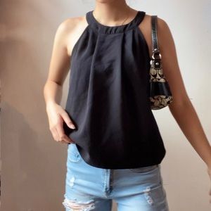 Y2K Black Halter Tank Top